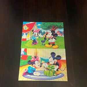 Mickey & Minnie Vintage Art Print Set - Colorful Disney Panels